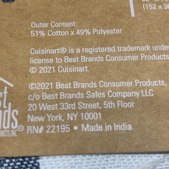 NWT Cuisinart Tablecloth Blue & White Check 60in x 84in Machine Washable - Picture 8 of 10